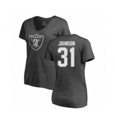 Football Women's Oakland Raiders #31 Isaiah Johnson Ash One Color T-Shirt
