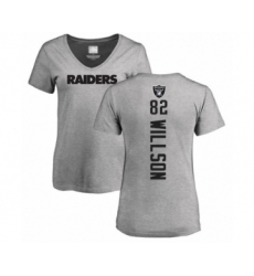 Football Women's Oakland Raiders #82 Luke Willson Ash Backer T-Shirt