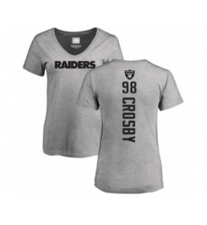 Football Women's Oakland Raiders #98 Maxx Crosby Ash Backer T-Shirt