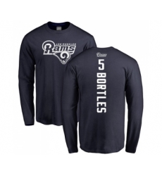Football Los Angeles Rams #5 Blake Bortles Navy Blue Backer Long Sleeve T-Shirt