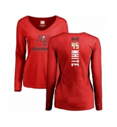 Football Women's Tampa Bay Buccaneers #45 Devin White Red Backer Long Sleeve T-Shirt