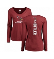 Football Women's Arizona Cardinals #17 Hakeem Butler Maroon Backer Long Sleeve T-Shirt