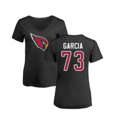 Football Women's Arizona Cardinals #73 Max Garcia Black Name & Number Logo T-Shirt