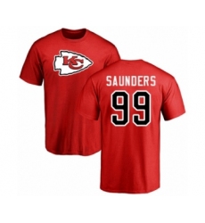 Football Kansas City Chiefs #99 Khalen Saunders Red Name & Number Logo T-Shirt