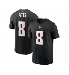 Men's Atlanta Falcons #8 Kyle Pitts 2021 Black Football Draft First Round Pick Player Name & Number Football T-Shirt