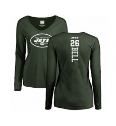 Football Women's New York Jets #26 Le'Veon Bell Green Backer Long Sleeve T-Shirt
