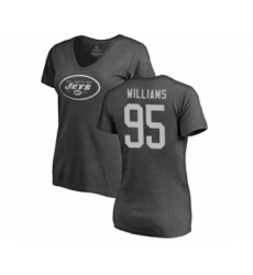 Football Women's New York Jets #95 Quinnen Williams Ash One Color T-Shirt