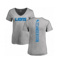 Football Women's Detroit Lions #26 C.J. Anderson Ash Backer T-Shirt