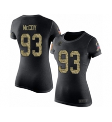 Football Women's Carolina Panthers #93 Gerald McCoy Black Camo Salute to Service T-Shirt