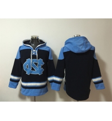 Men's North Carolina Tar Heels Blank Black Ageless Must-Have Lace-Up Pullover Hoodie