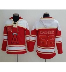 Men's LA Angels Of Anaheim #56 Kole Calhoun Red Baseball MLB Hoodie