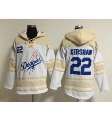 Men's Los Angeles Dodgers #22 Clayton Kershaw Home White Hoodie