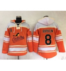 Men's Baltimore Orioles #8 Cal Ripken Retired Orange Baseball MLB Hoodie