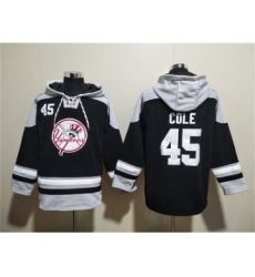 Men's New York Yankees #45 Gerrit Cole Black-Grey Ageless Must-Have Lace-Up Pullover Hoodie