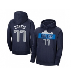 Men's Dallas Mavericks #77 Luka Doncic 2021 Navy Pullover Basketball Hoodie