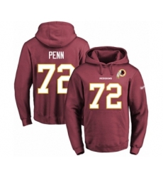 Football Men's Washington Redskins #72 Donald Penn Red Name & Number Pullover Hoodie