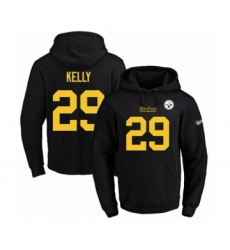 Football Men's Pittsburgh Steelers #29 Kam Kelly Black(Gold No.) Name & Number Pullover Hoodie