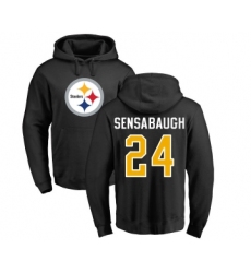 Football Pittsburgh Steelers #24 Coty Sensabaugh Black Name & Number Logo Pullover Hoodie