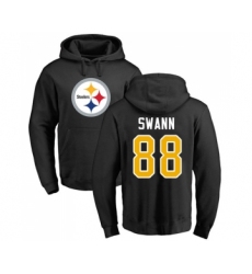 Football Pittsburgh Steelers #88 Lynn Swann Black Name & Number Logo Pullover Hoodie