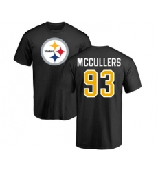 Football Pittsburgh Steelers #93 Dan McCullers Black Name & Number Logo T-Shirt