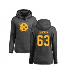 Football Women's Pittsburgh Steelers #63 Dermontti Dawson Ash One Color Pullover Hoodie