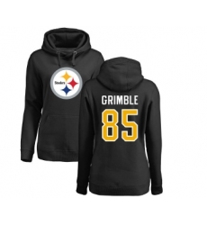Football Women's Pittsburgh Steelers #85 Xavier Grimble Black Name & Number Logo Pullover Hoodie