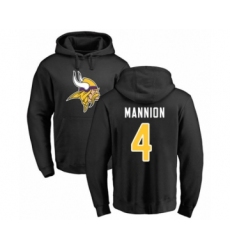 Football Minnesota Vikings #4 Sean Mannion Black Name & Number Logo Pullover Hoodie