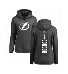 Hockey Women's Tampa Bay Lightning #1 Mike Condon Charcoal One Color Backer Pullover Hoodie