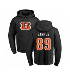 Football Cincinnati Bengals #89 Drew Sample Black Name & Number Logo Pullover Hoodie