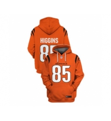 Men's Cincinnati Bengals #85 Tee Higgins 2021 Orange Pullover Football Hoodie