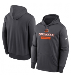 Men's Cincinnati Bengals Anthracite Toss Sweep Performance Pullover Hoodie