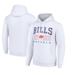 Men's Buffalo Bills White Throwback Logo Pullover Hoodie