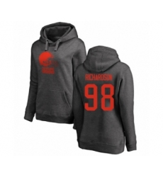 Football Women's Cleveland Browns #98 Sheldon Richardson Ash One Color Pullover Hoodie