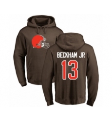 NFL Nike Cleveland Browns #13 Odell Beckham Jr. Brown Name & Number Logo Pullover Hoodie