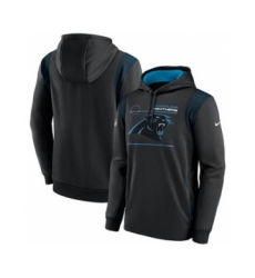 Men's Carolina Panthers 2021 Black Sideline Logo Performance Pullover Hoodie