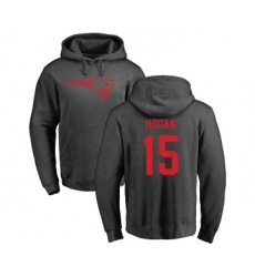 Football New England Patriots #15 Chris Hogan Ash One Color Pullover Hoodie