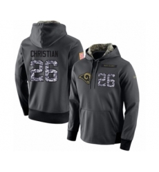 Football Men's Los Angeles Rams #26 Marqui Christian Stitched Black Anthracite Salute to Service Player Performance Hoodie