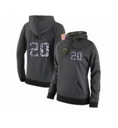 Football Women's Los Angeles Rams #20 Troy Hill Stitched Black Anthracite Salute to Service Player Performance Hoodie