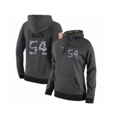 Football Women's Los Angeles Rams #54 Bryce Hager Stitched Black Anthracite Salute to Service Player Performance Hoodie