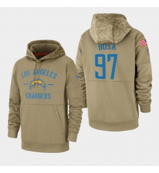 Men's Los Angeles Chargers #97 Joey Bosa 2019 Salute to Service Sideline Therma Pullover Hoodie - Tan