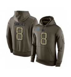 Football Indianapolis Colts #8 Rigoberto Sanchez Green Salute To Service Men's Pullover Hoodie