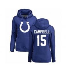 Football Women's Indianapolis Colts #15 Parris Campbell Royal Blue Name & Number Logo Pullover Hoodie