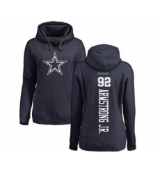 Football Women's Dallas Cowboys #92 Dorance Armstrong Jr. Navy Blue Backer Pullover Hoodie