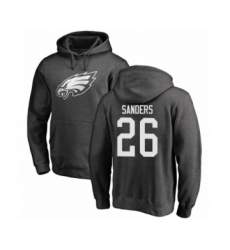 Philadelphia Eagles #26 Miles Sanders Ash One Color Pullover Hoodie