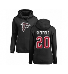Football Women's Atlanta Falcons #20 Kendall Sheffield Black Name & Number Logo Pullover Hoodie