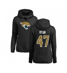Football Women's Jacksonville Jaguars #47 Jake Ryan Black Name & Number Logo Pullover Hoodie