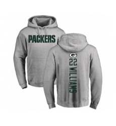 Football Green Bay Packers #22 Dexter Williams Ash Backer Hoodie