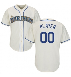 Men's Seattle Mariners Majestic Cream Cool Base Custom Jersey