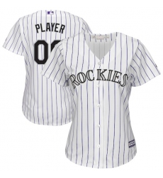 Women's Colorado Rockies Majestic White Home Cool Base Custom Jersey