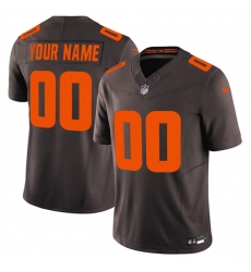 Men's Cleveland Browns Active Player Custom Brown 2025 F.U.S.E. Alpha Dawg Limited Football Stitched Jersey